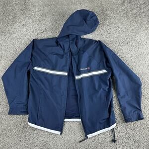 VINTAGE Reebok Jacket Womesn Small Blue White Windbreaker Track Suit 90s READ